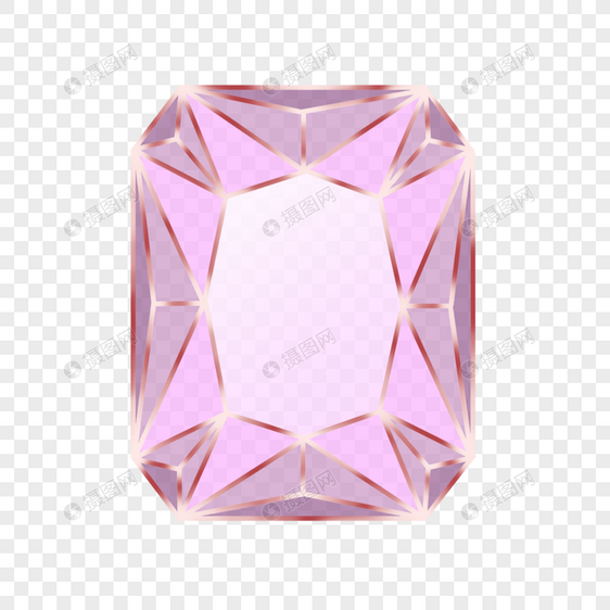 玫瑰金光效线条紫色方形宝石图片