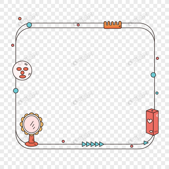 干净简约可爱卡通美妆护肤日常边框图片