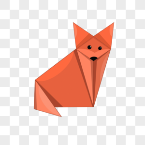 橙红色小狐狸创意折纸动物图片