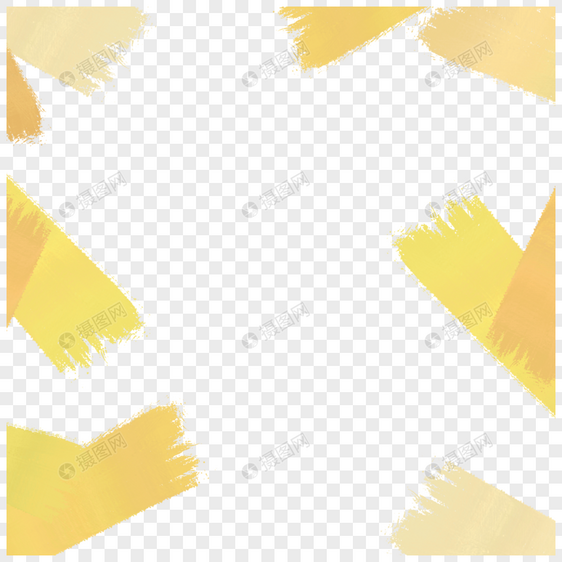 黄色水彩笔刷边框图片