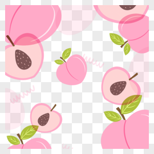 美味粉色桃子水果边框图片