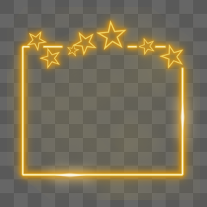 金色光效星星缠绕光带单条纹横向长方形边框高清图片