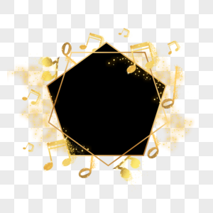 黑金音乐符号金粉边框图片