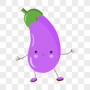 紫色卡通茄子贴画图片