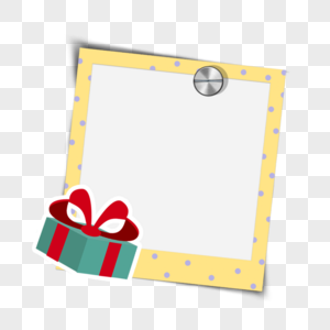 黄色相框和生日礼物邀请卡图片