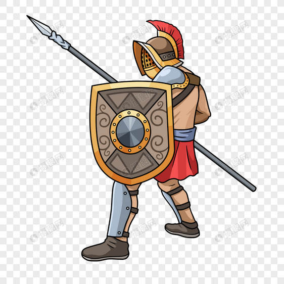 古罗马长战士卡通图片