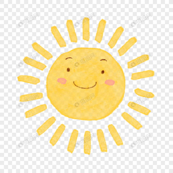 太阳笑脸金色粉色可爱插图图片