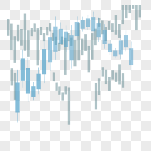 股票k线图上升趋势交易证券蓝色灰色蜡烛图图片