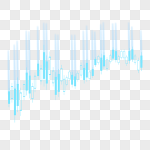 股票k线图上升趋势交易投资蓝色蜡烛图图片
