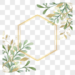 金箔树叶婚礼金色装饰边框图片
