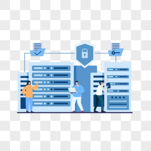 数据服务器主机安全商务插画图片