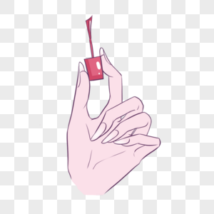 指甲油刷子手指粉色图片