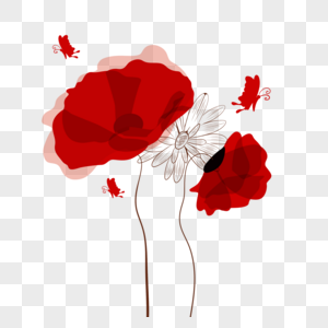 花卉红色线稿玫瑰花瓣高清图片