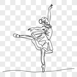 芭蕾舞舞者线条画表演艺术图片