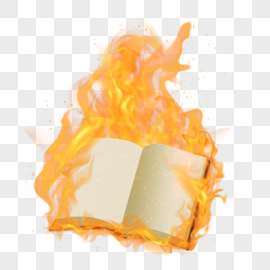 火焰抽象燃烧发光的书本图片