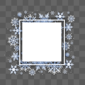 方形底纹冬天雪花边框图片