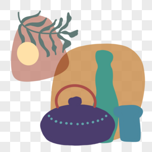 创意抽象块面波西米亚瓶罐图片