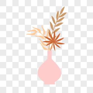 粉色波西米亚极简主义花瓶插图高清图片