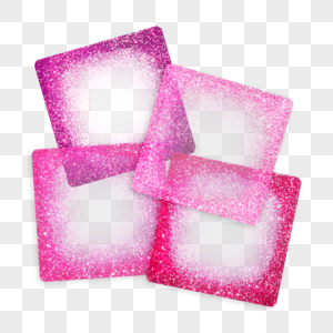 粉色正方形金粉光效边框图片