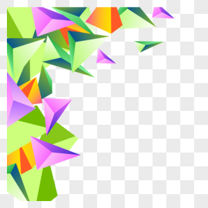 抽象立体几何五彩边框图片