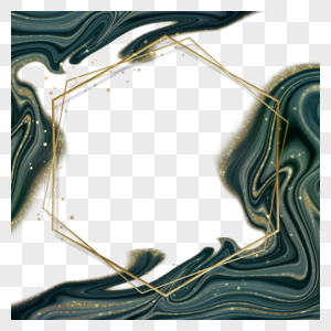 抽象金箔六边形边框图片