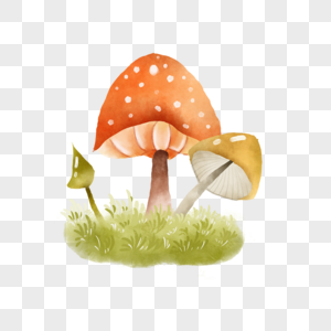 水彩童话彩色蘑菇图片