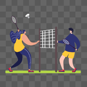 双人羽毛球比赛图片