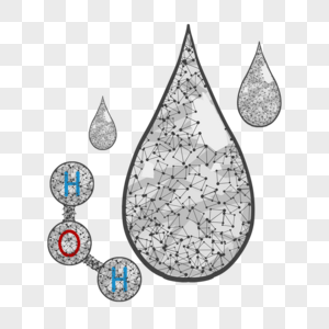 抽象多边形水滴水分子化学图片