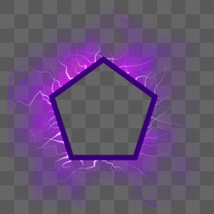 紫色光效边框闪电图片