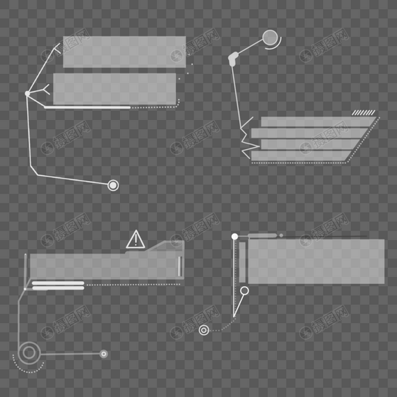 白色创意半透明科技数字信息框图片