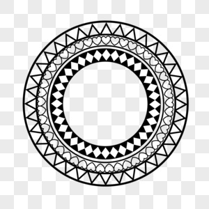 圆形几何波利尼西亚风格装饰花纹边框图片