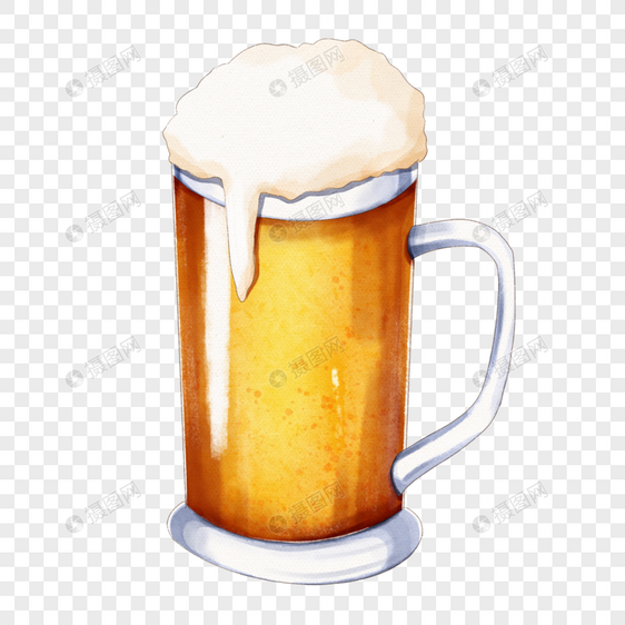水彩风格啤酒饮料图片