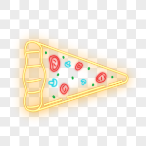 霓虹灯效美食三角披萨图片