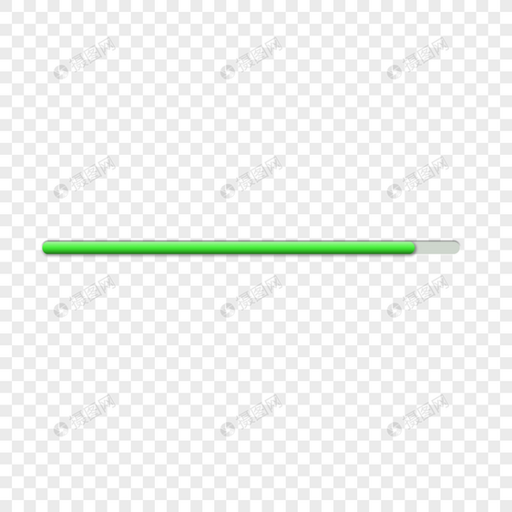 绿色立体感细长进度条页面等待图标标签图片