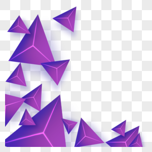 3d立体紫色三角形边框图片