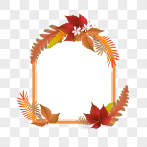 秋季水彩树叶边框图片