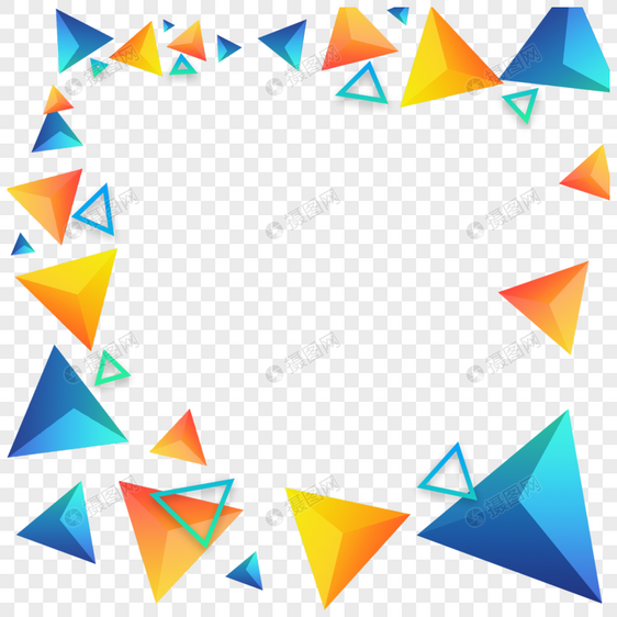 立体三角形几何边框图片