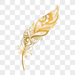 金色镂空艺术创意漂亮羽毛图片