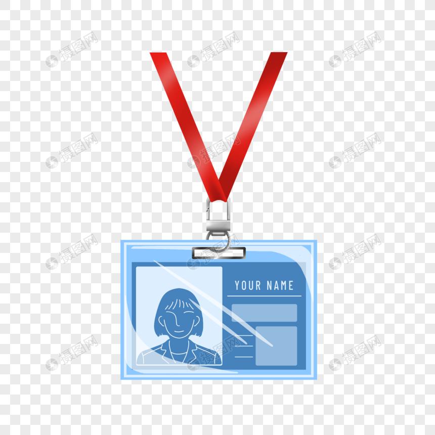 红色挂绳长条型身份证套子图片