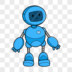 卡通可爱蓝色机器人图片