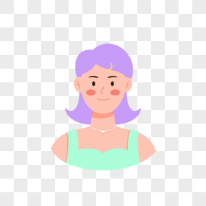 社媒女士紫色头发头像图片