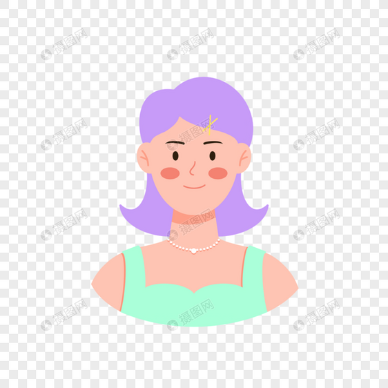 社媒女士紫色头发头像图片