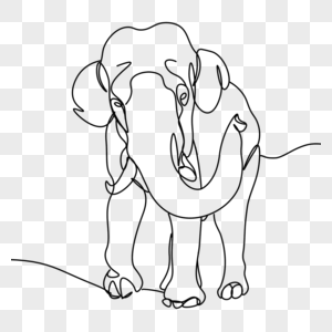艺术线条画动物大象图片