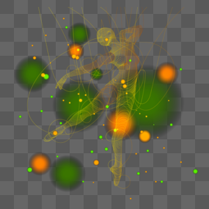金色线条抽象光效线条人物图片
