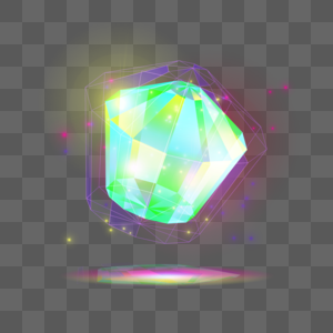 绿色霓虹光效钻石高清图片