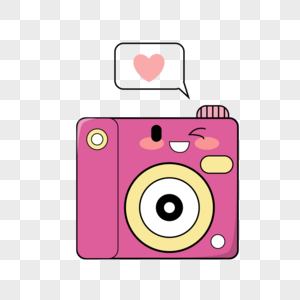 卡通彩色粉色相机图片