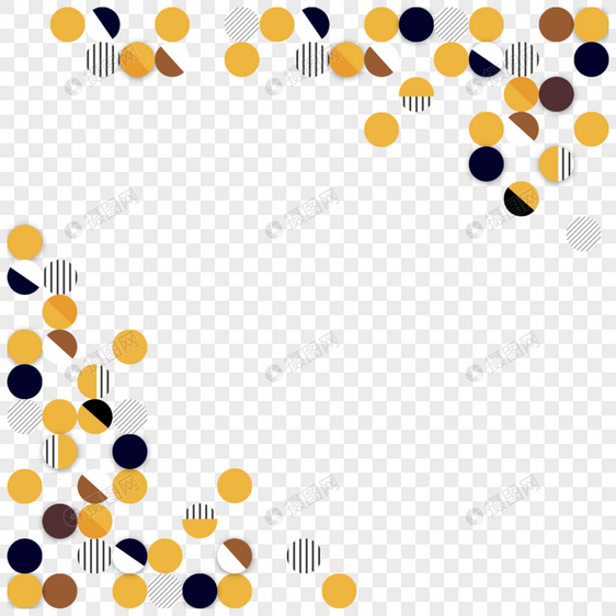 彩色圆点商务抽象几何边框图片