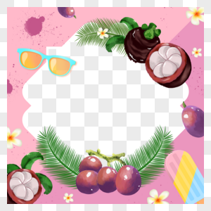 夏季水果facebook粉色边框花卉图片