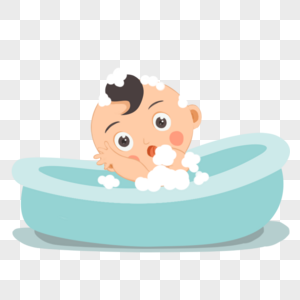卡通可爱洗澡婴儿宝宝图片