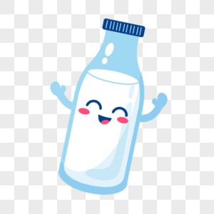 带笑脸的牛奶玻璃瓶图片